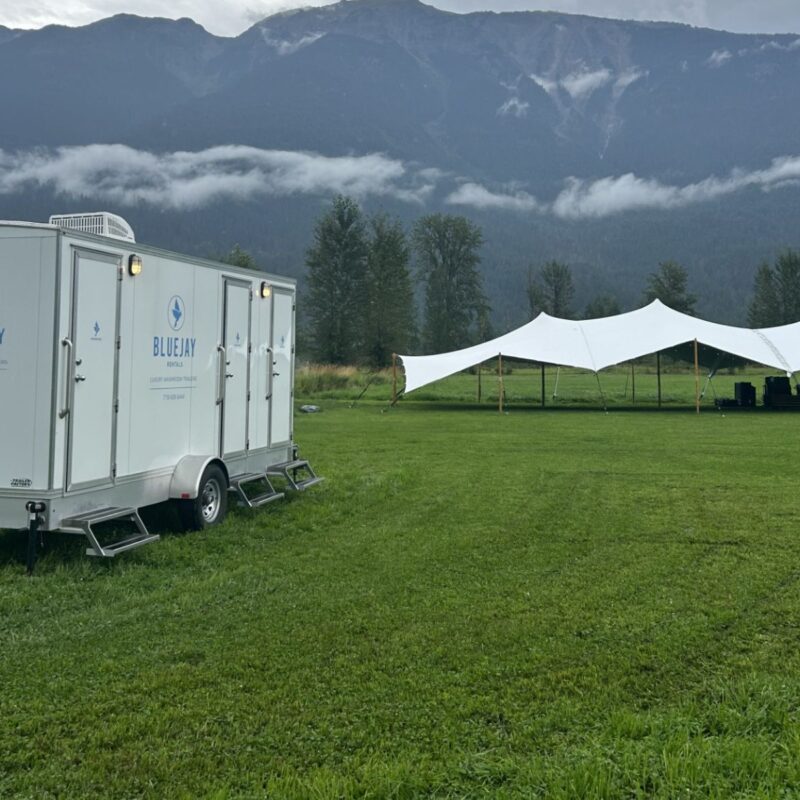 washroom trailer parked at event